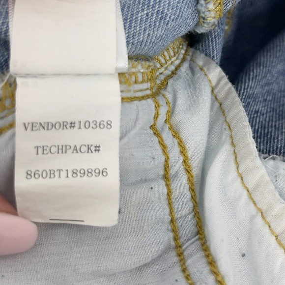 PacSun Jeans Vintage Icon High Rise Two Tone Crop Raw Hem Denim Blue Womens 27 - Picture 12 of 12